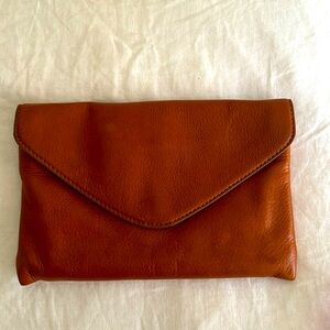 J crew leather clutch/handbag